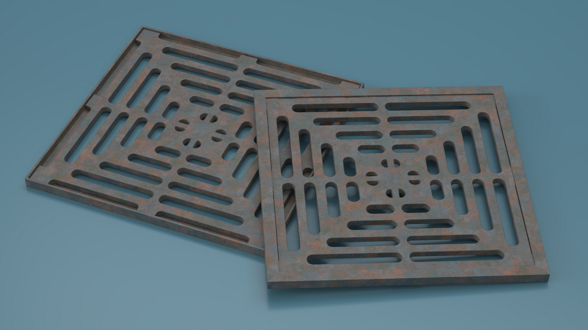 3D model Storm Water Drain Grate Square