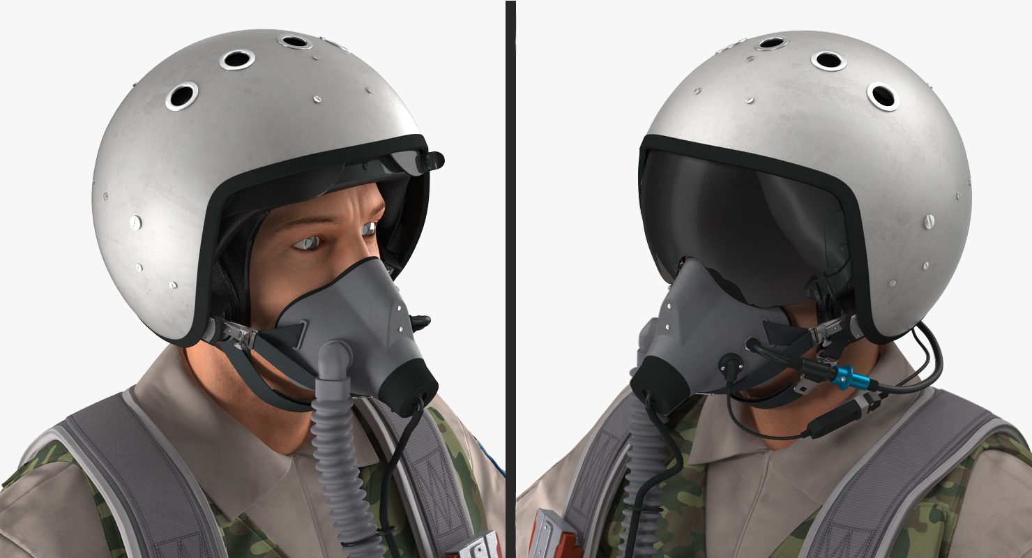 3D model Russian Jet Fighter Pilot