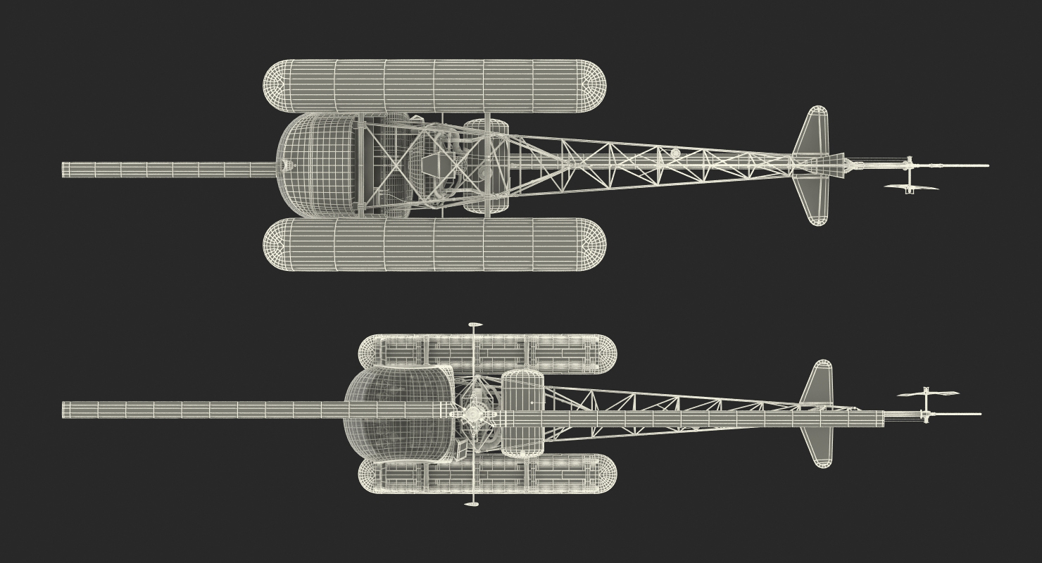 Bell 47 On Floats Rigged 3D model