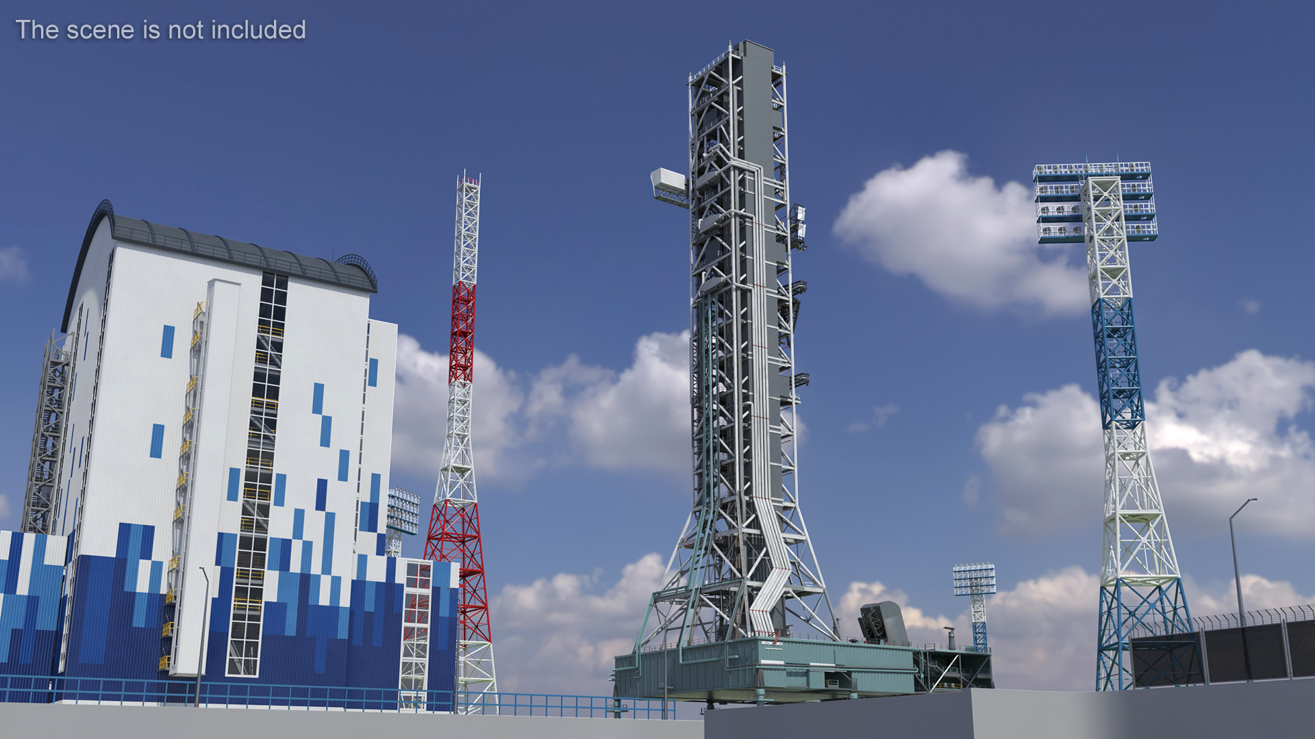 Industrial Launch Tower Platform 3D