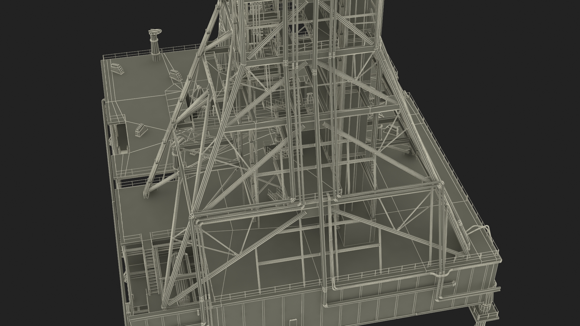 Industrial Launch Tower Platform 3D