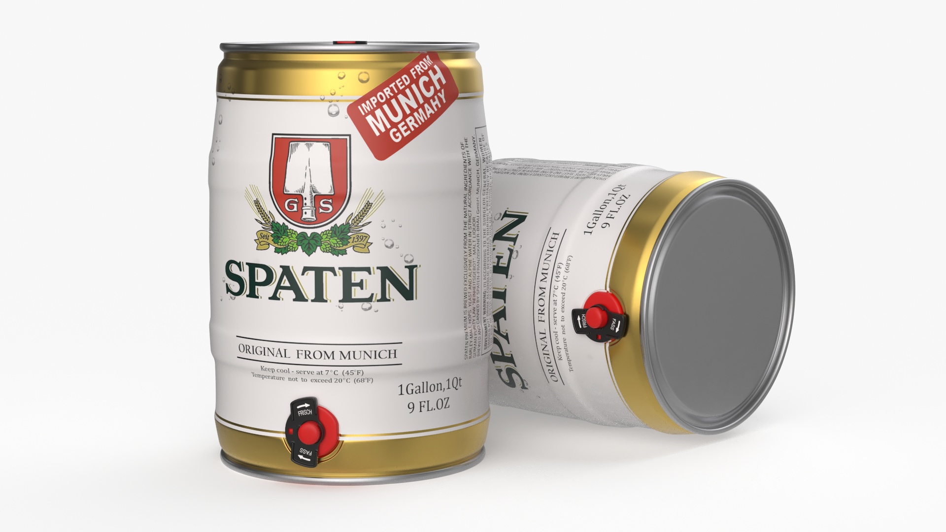 3D Spaten Beer 5 Liter Barrel