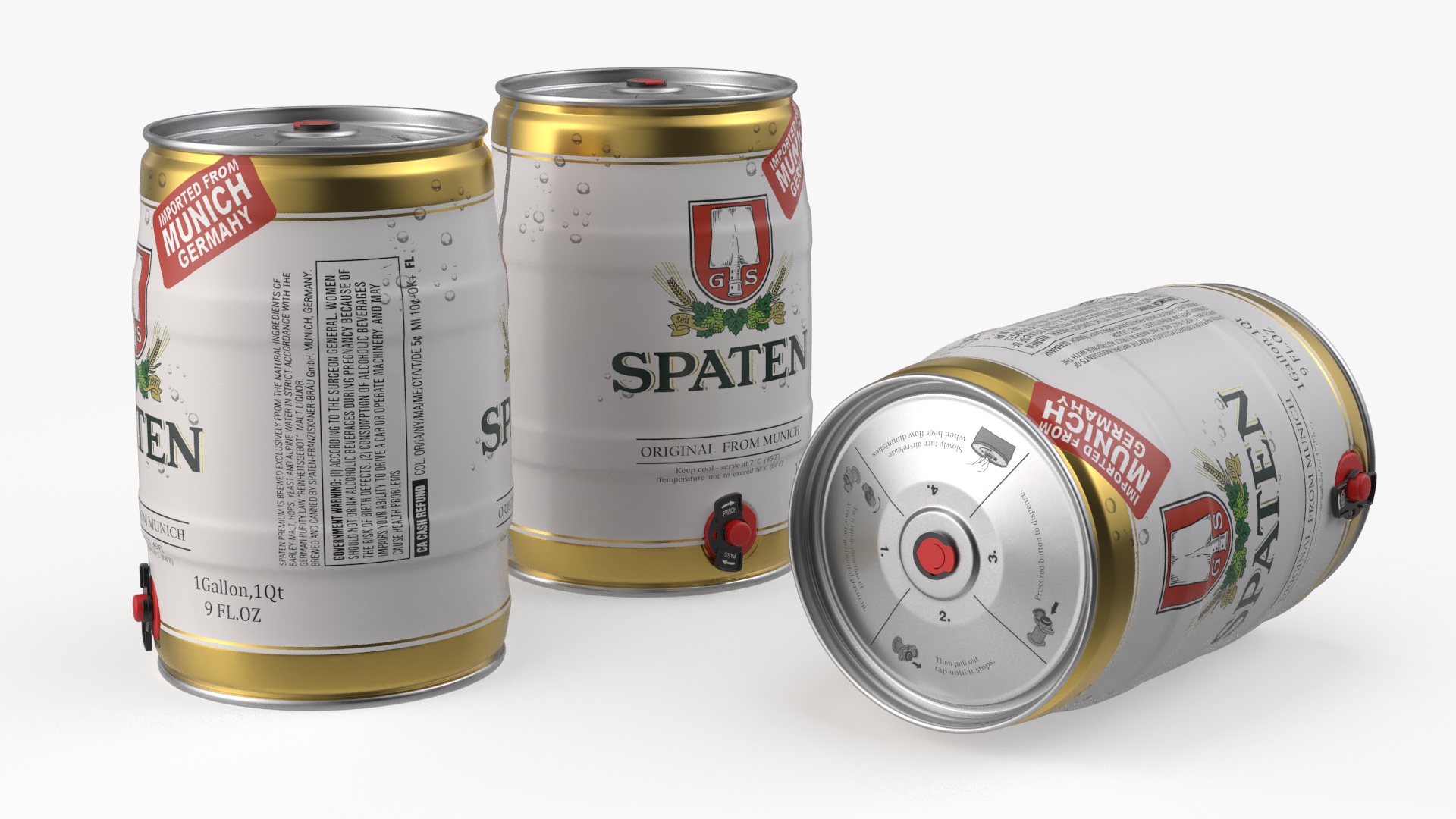 3D Spaten Beer 5 Liter Barrel