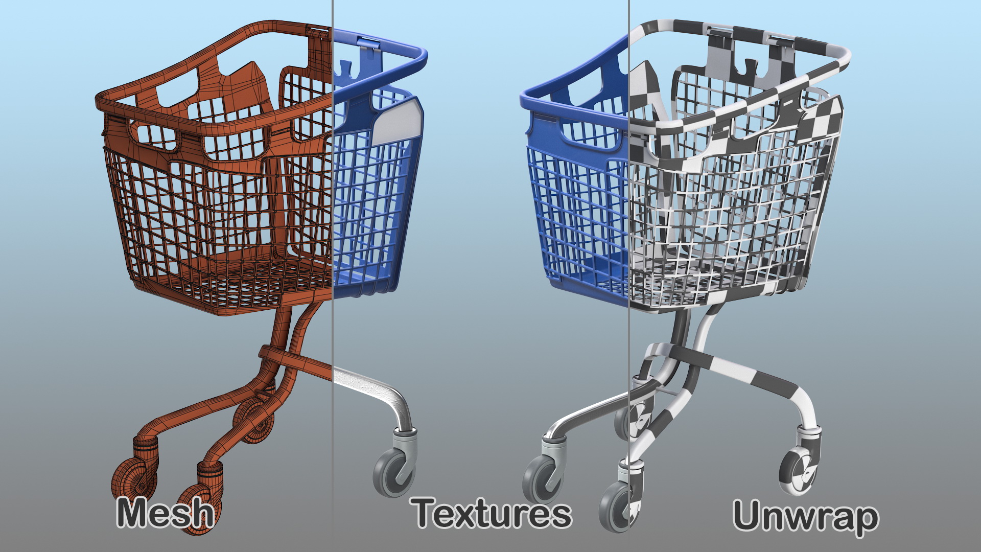 Plastic Shopping Trolley 100L 3D model