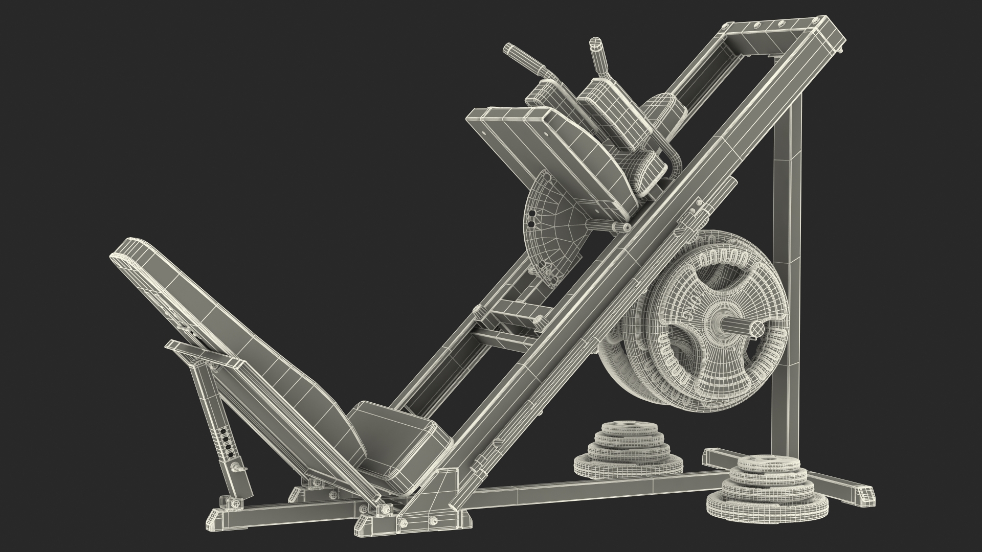 Plate Loaded Leg Press Machine Set 3D model