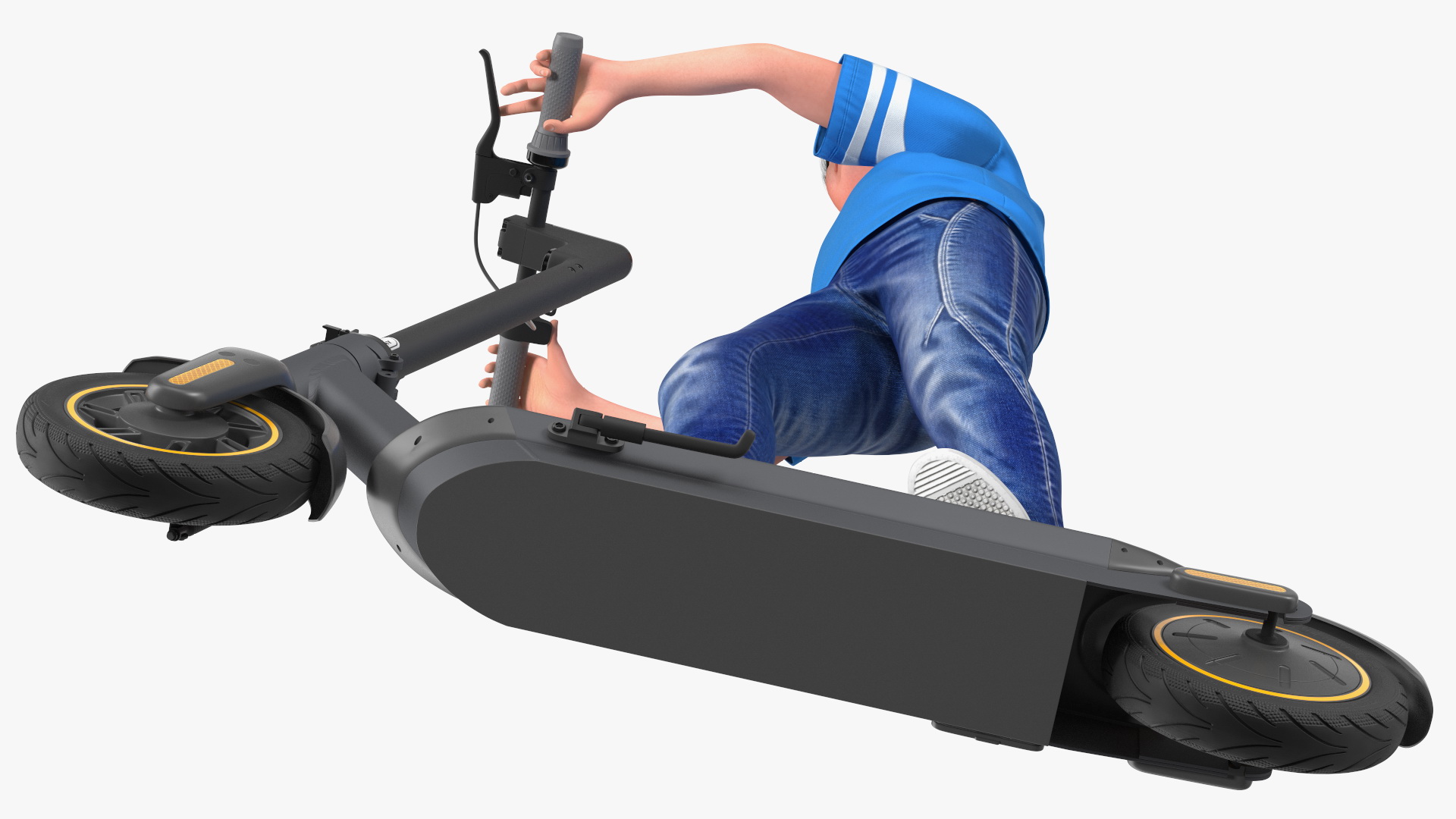 3D model Boy With KickScooter