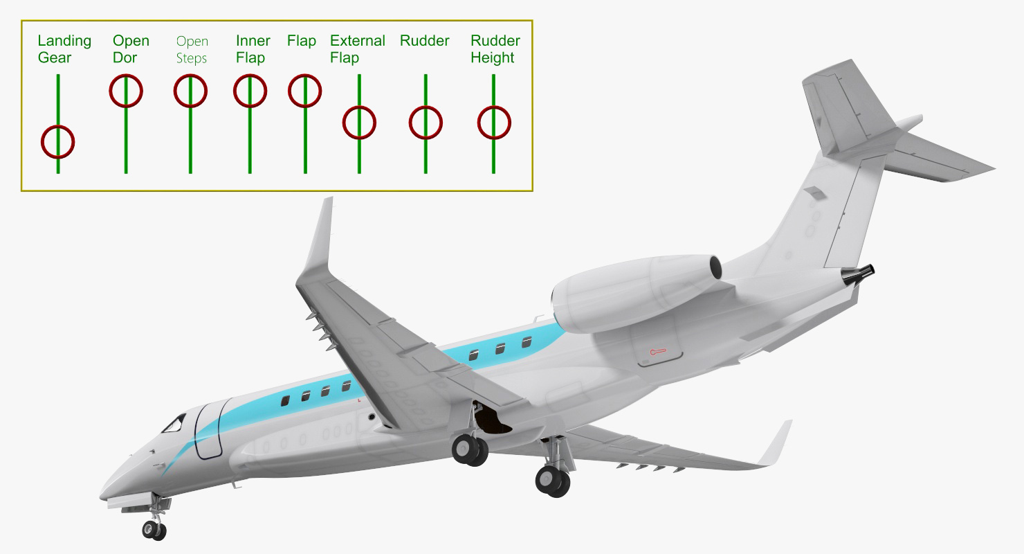 3D Private Jet Generic Rigged