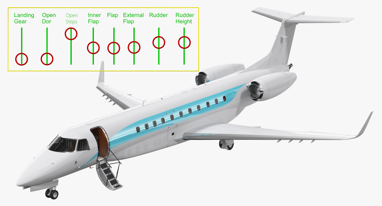 3D Private Jet Generic Rigged