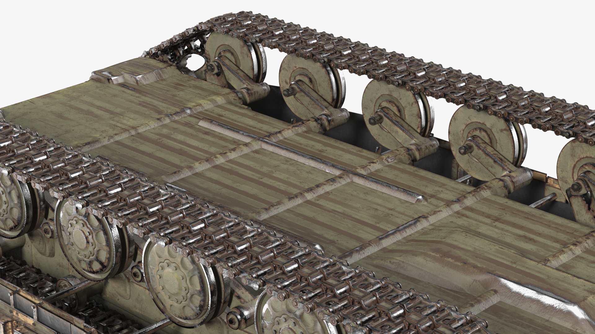 Battle Tank T-64 BV Dirty Rigged 3D