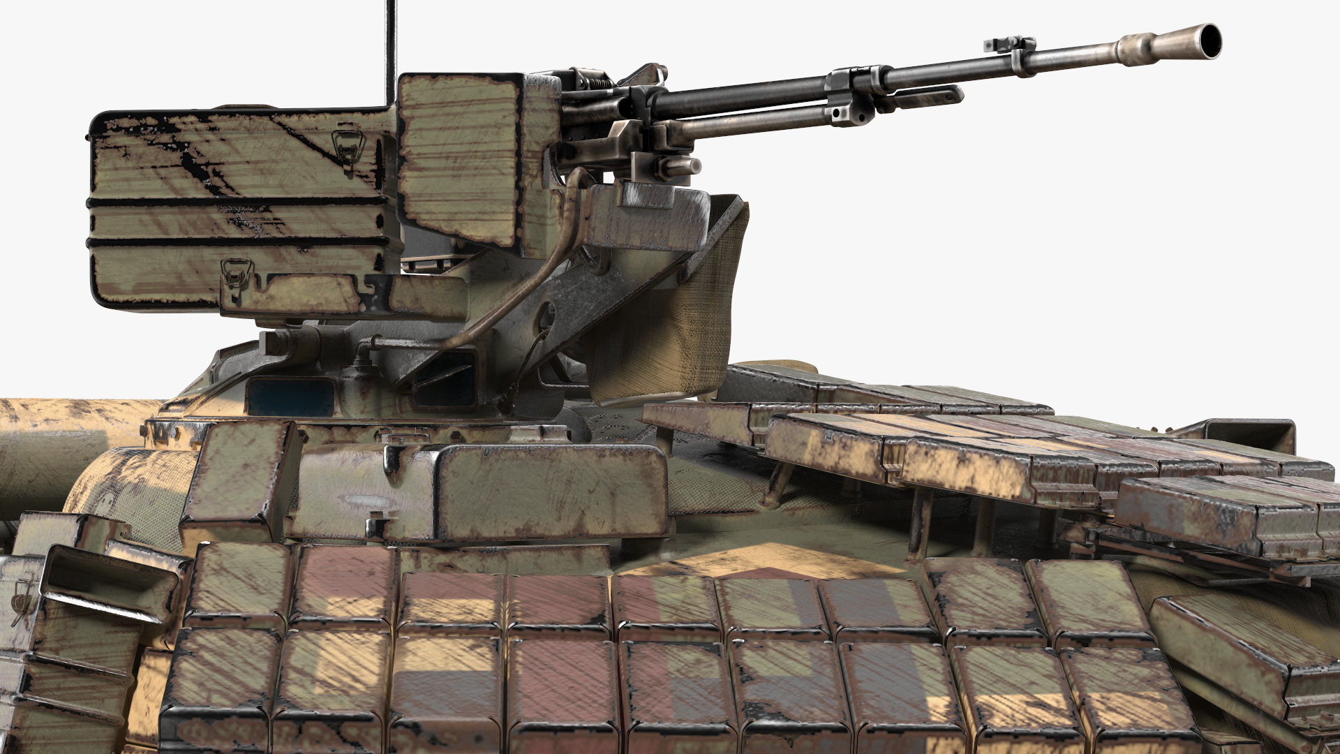 Battle Tank T-64 BV Dirty Rigged 3D