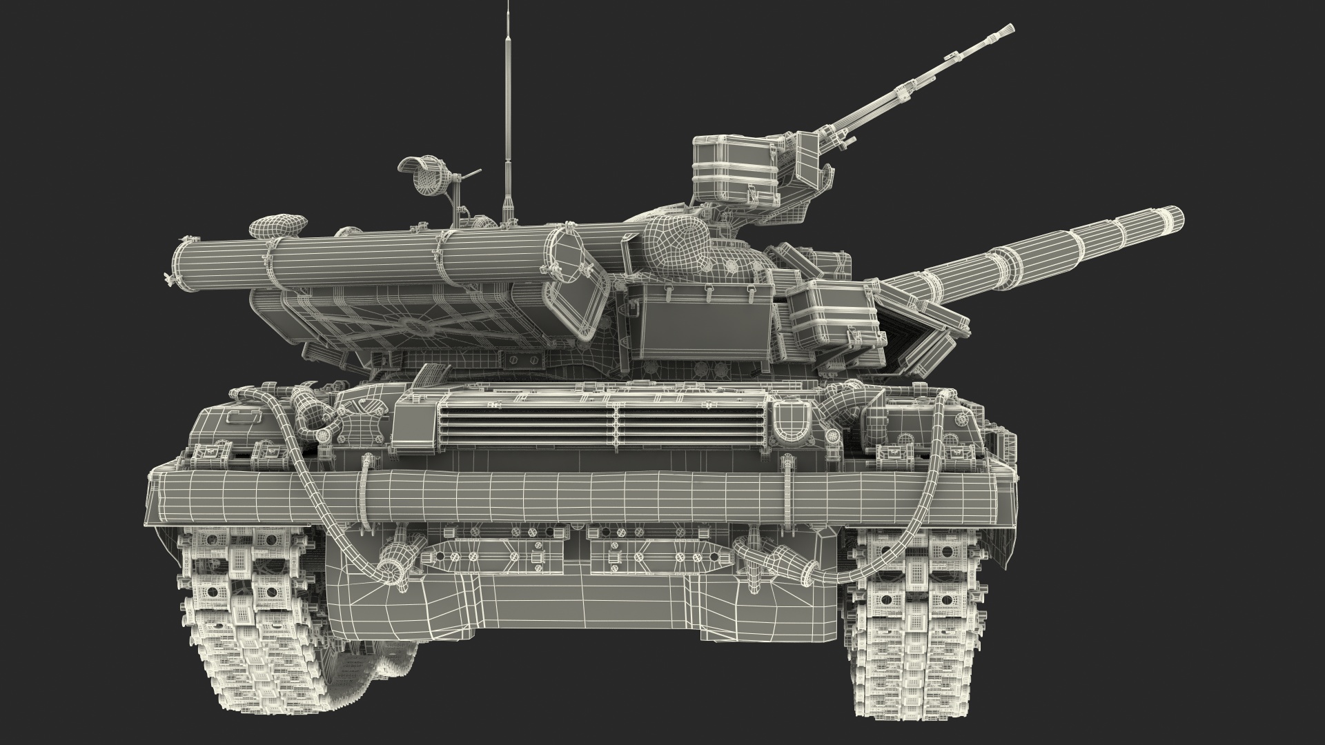 Battle Tank T-64 BV Dirty Rigged 3D