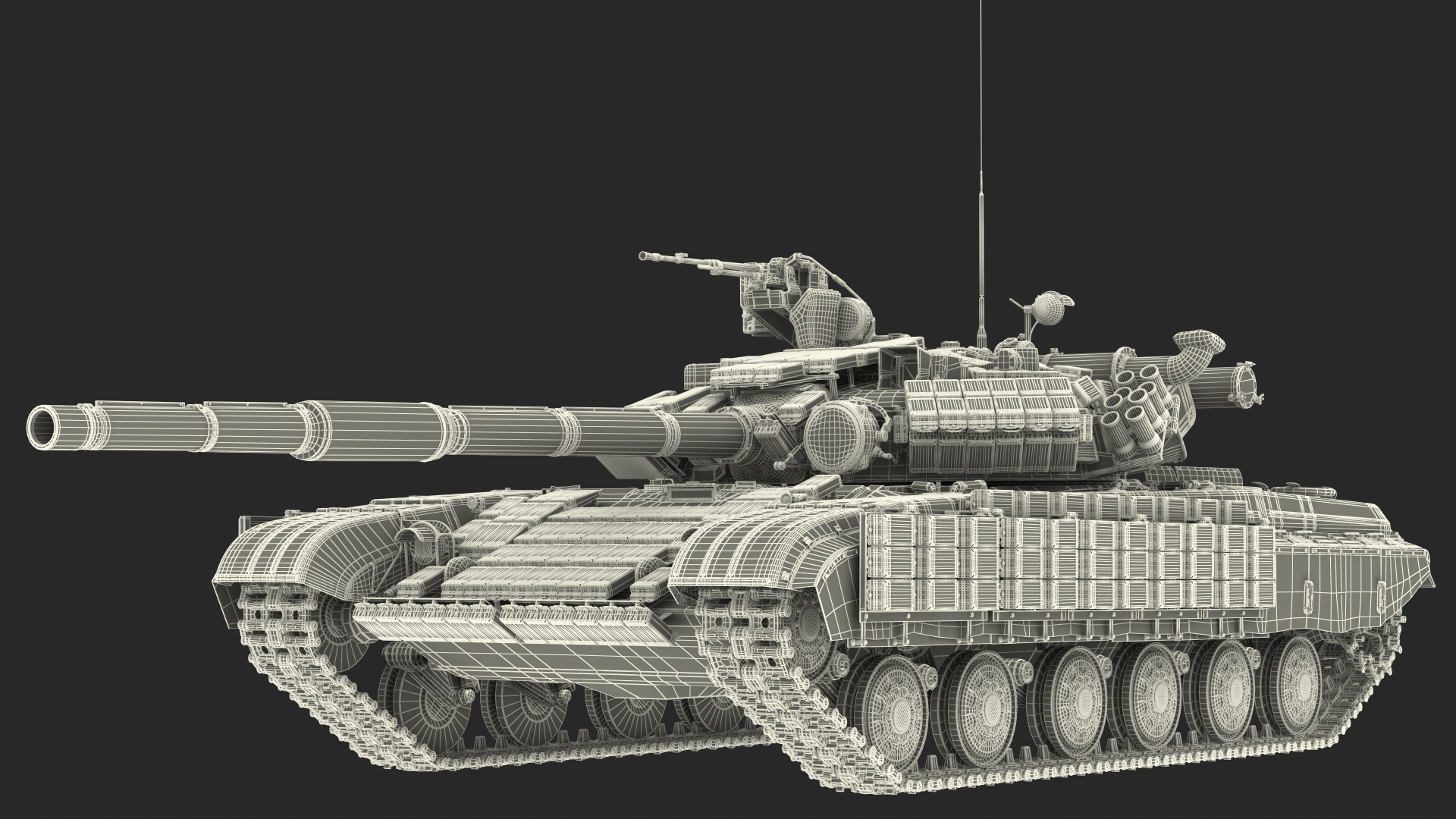 Battle Tank T-64 BV Dirty Rigged 3D