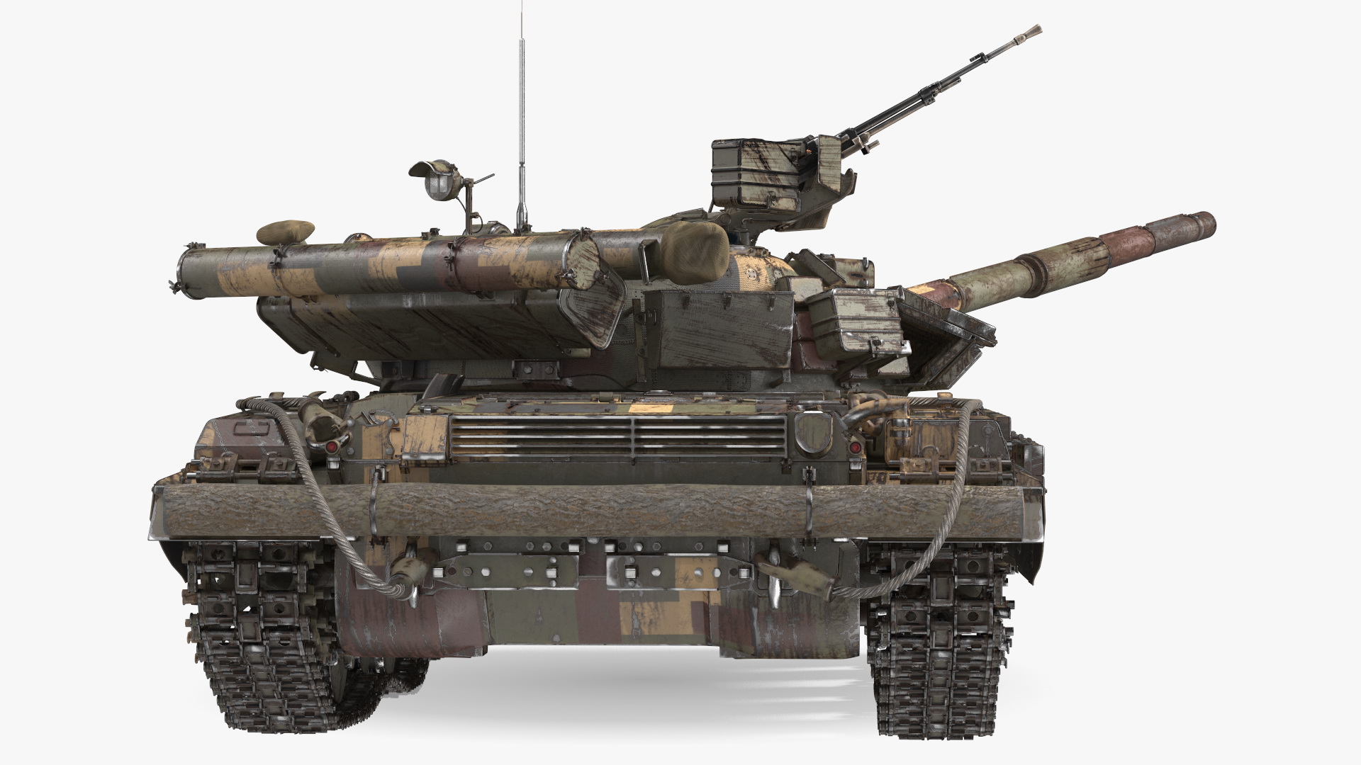 Battle Tank T-64 BV Dirty Rigged 3D