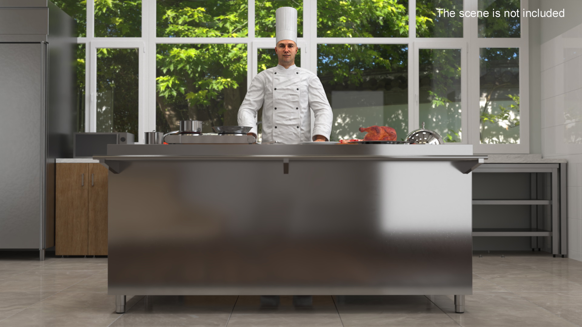 3D Chef with Cooking Station and Products model