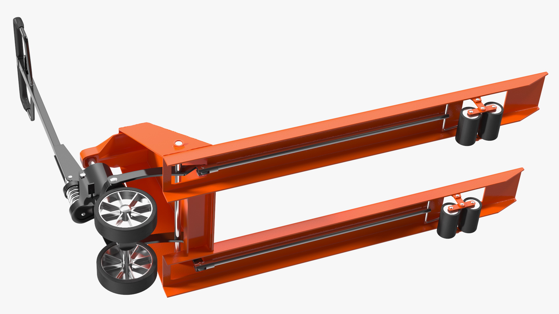 3D model Orange Hand Pallet Truck with Boxes