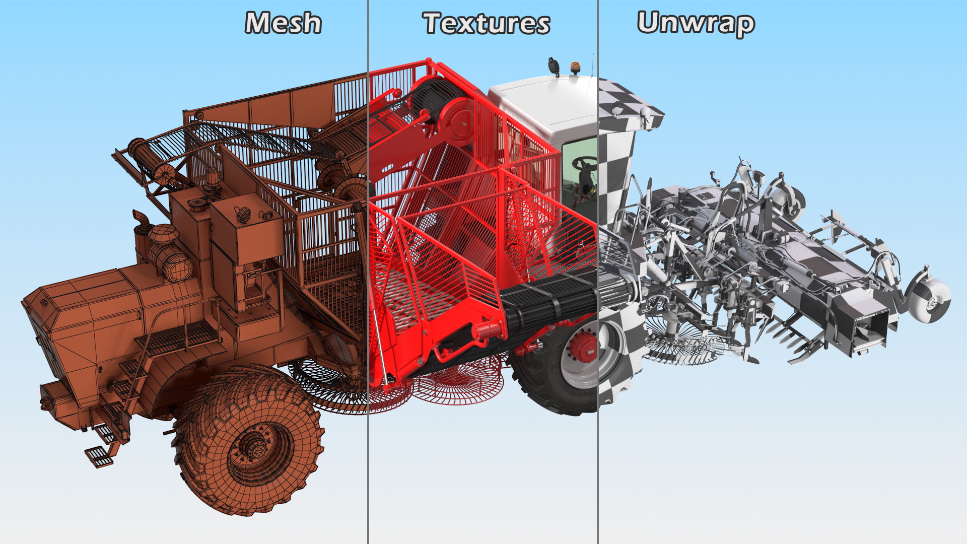 3D Vervaet 17T Self Propelled Beet Harvester Rigged model