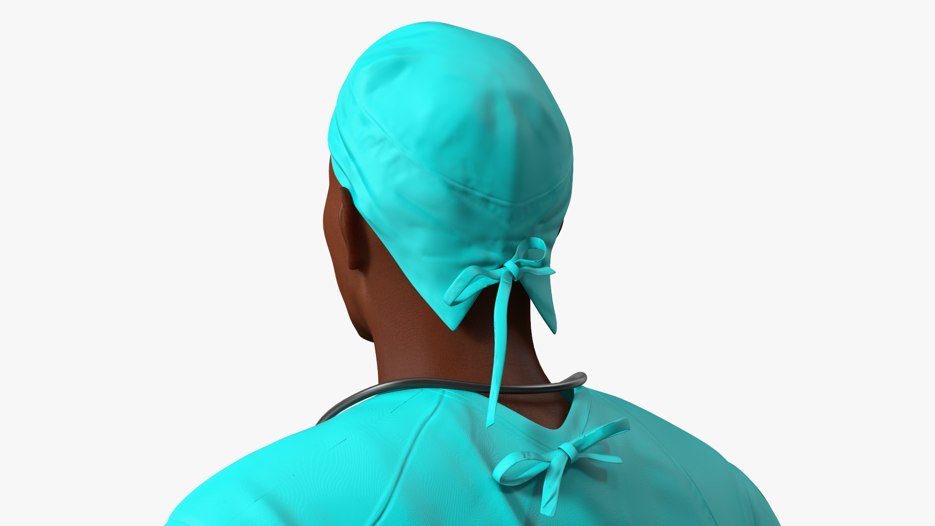 3D African Black Male Doctor Blood Stained Rigged