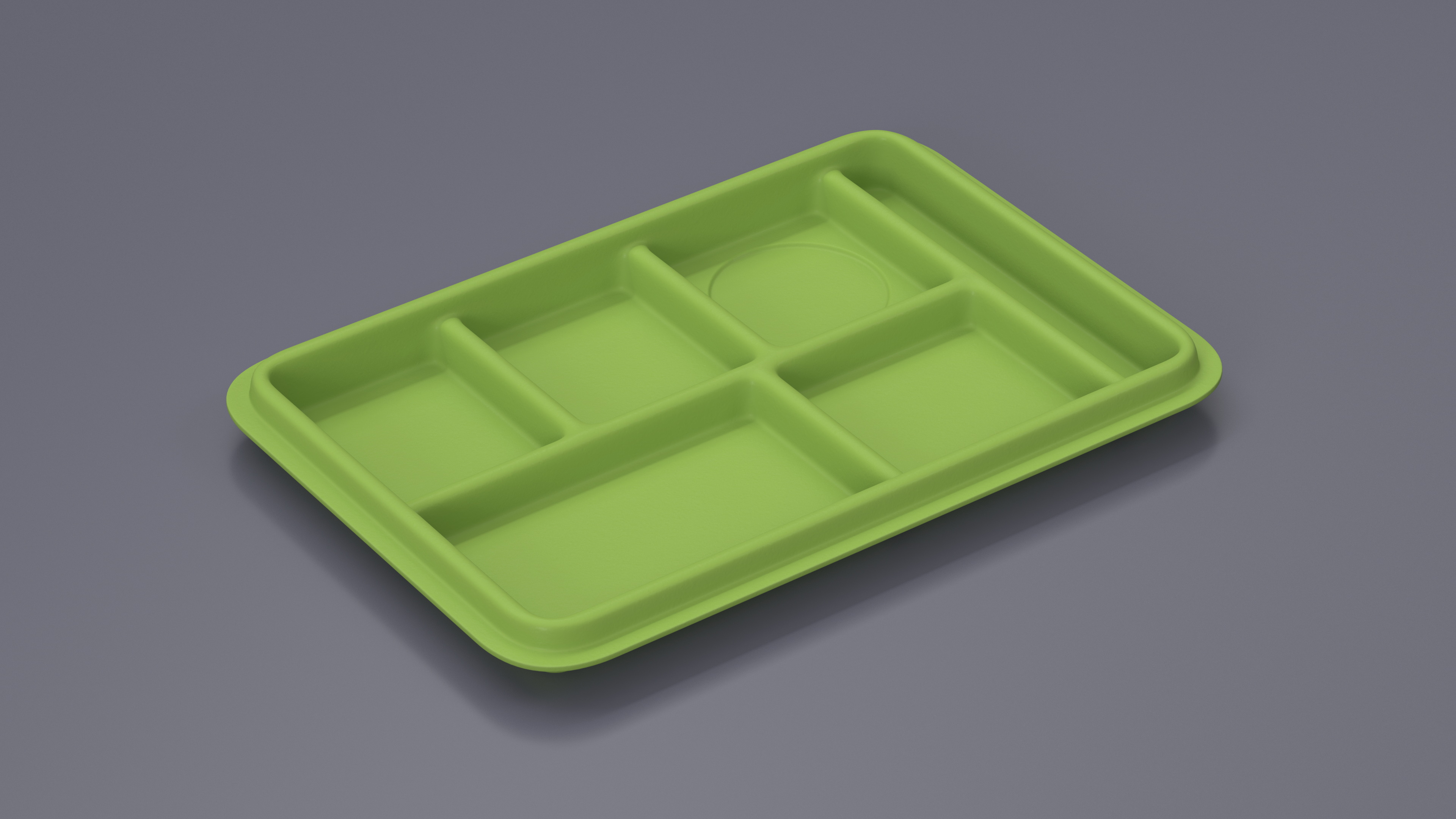 Compartment Meal Tray Green 3D