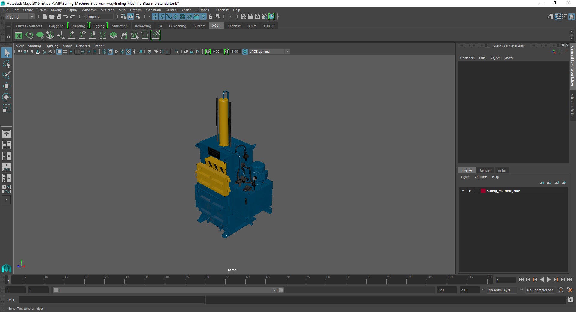 3D model Bailing Machine Blue