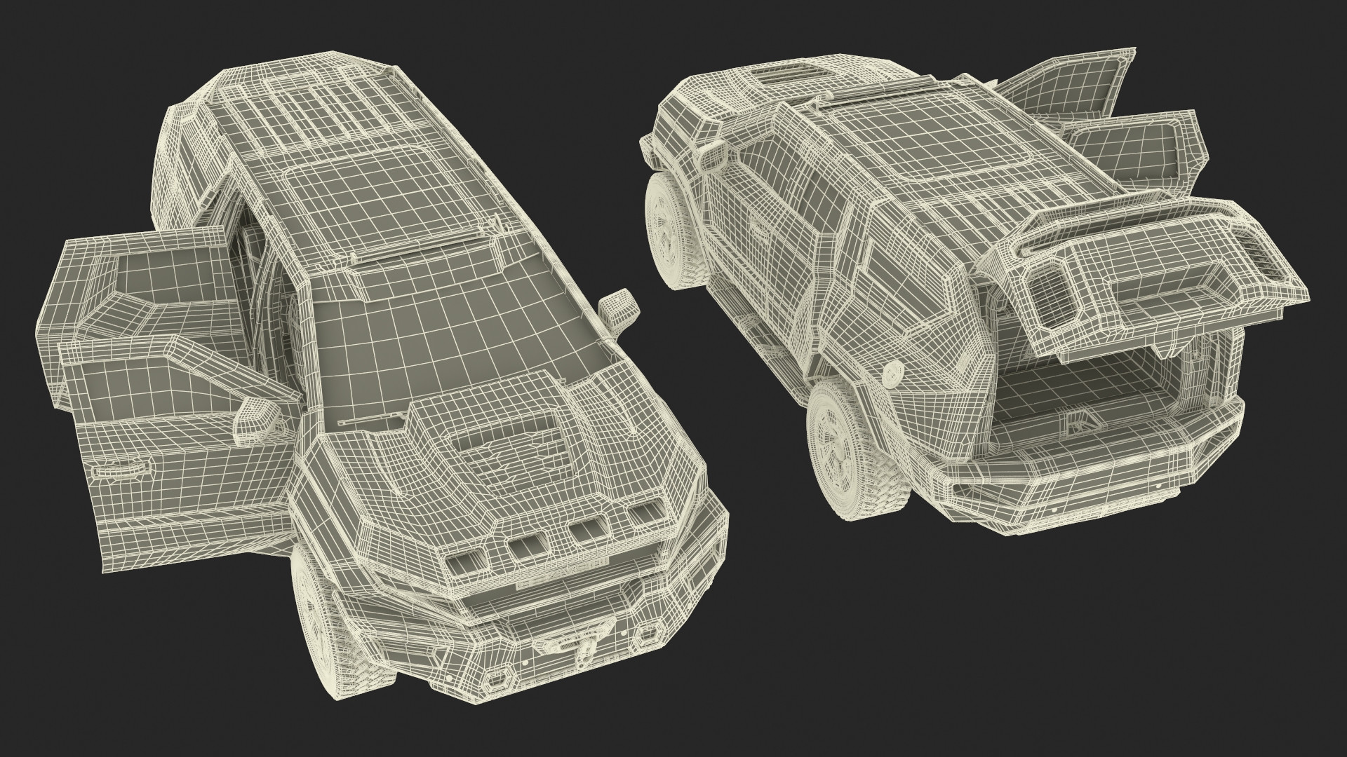 3D Armoured SUV Rezvani Vengeance Grey Simplified