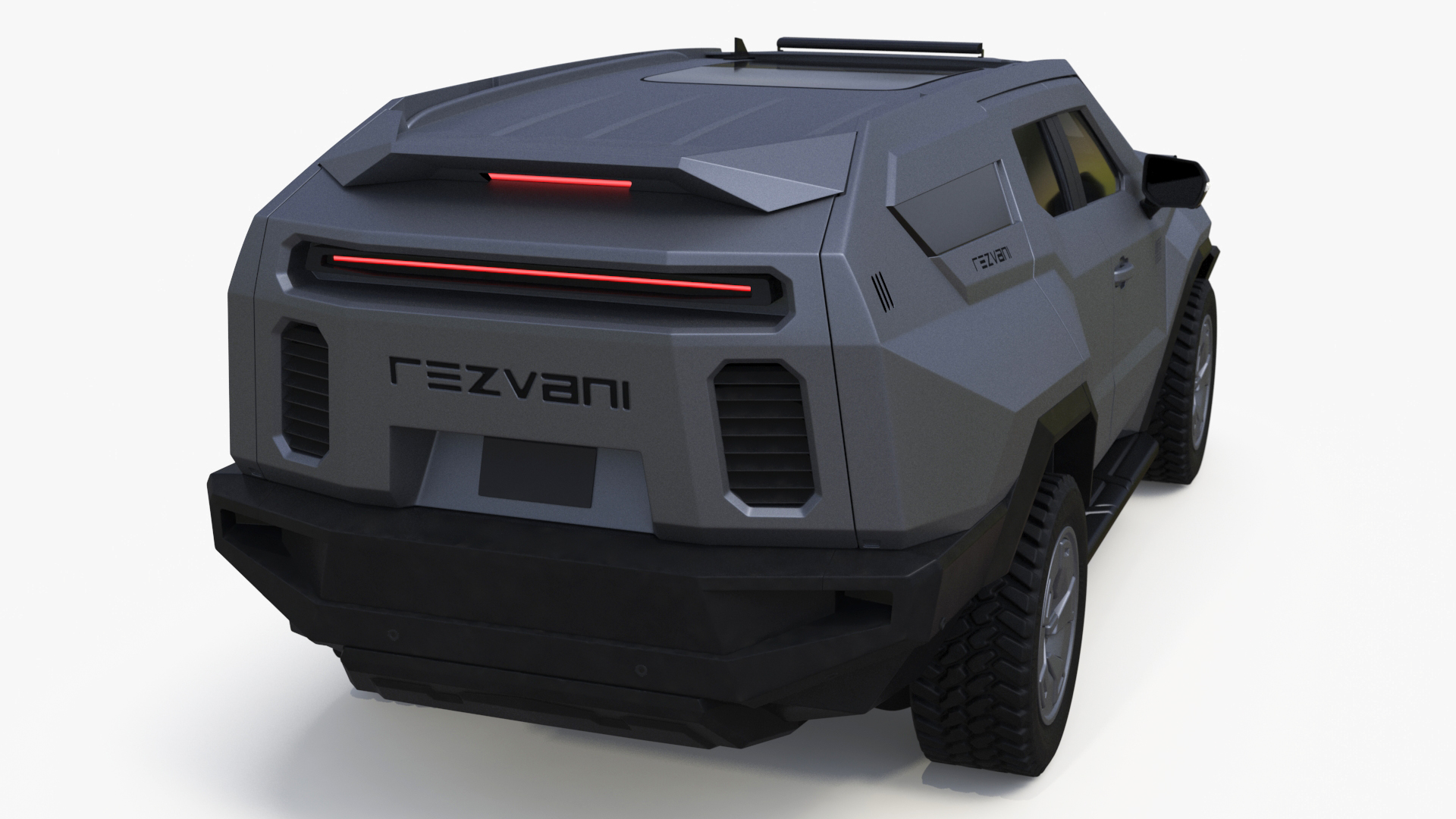 3D Armoured SUV Rezvani Vengeance Grey Simplified