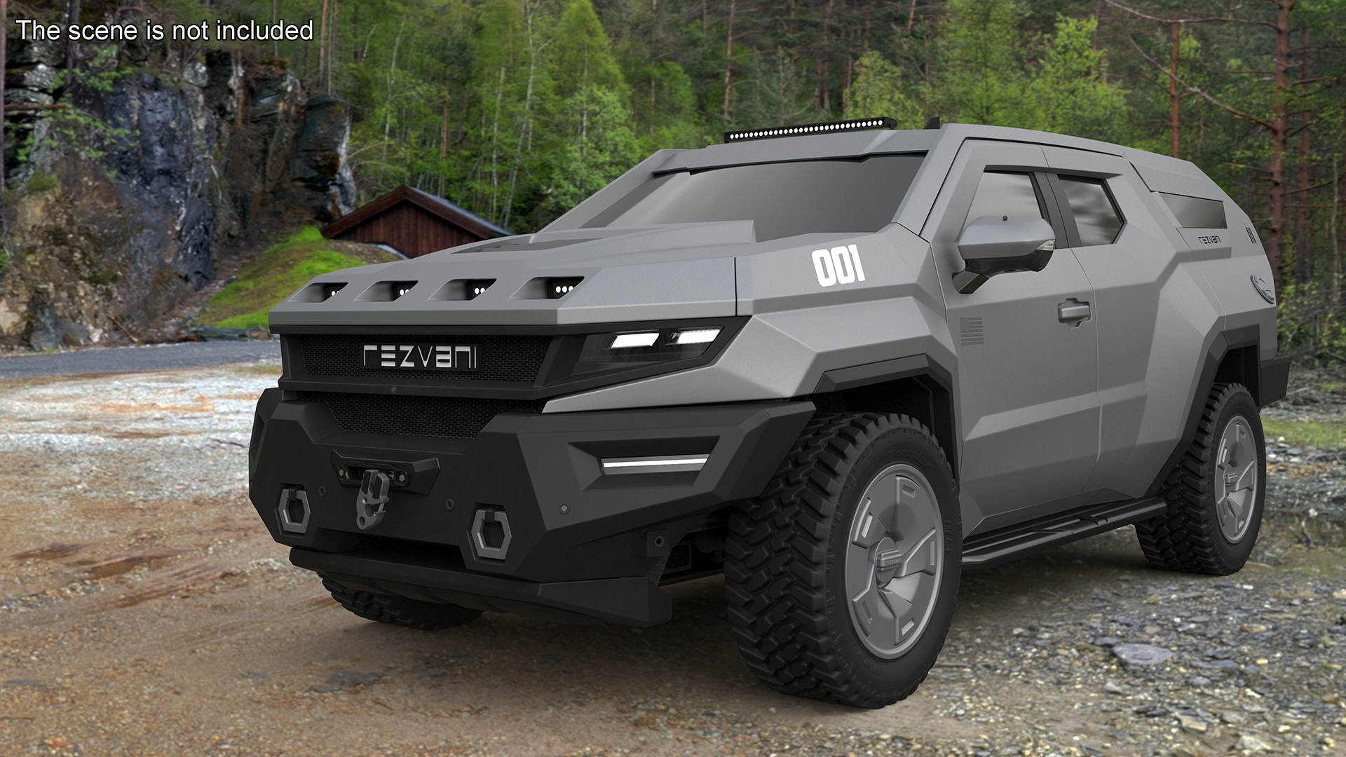 3D Armoured SUV Rezvani Vengeance Grey Simplified