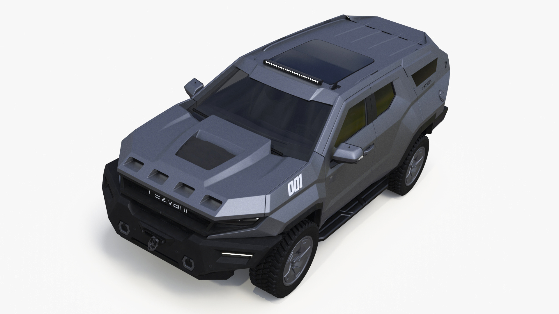 3D Armoured SUV Rezvani Vengeance Grey Simplified