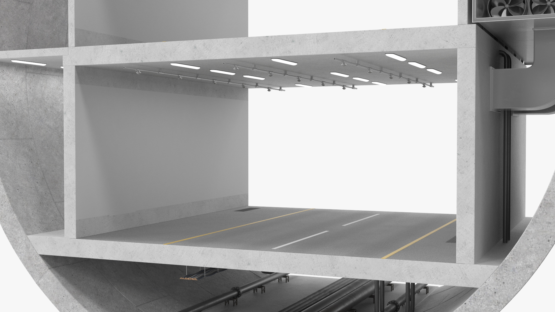 3D model Two Level Tunnel Cross Section