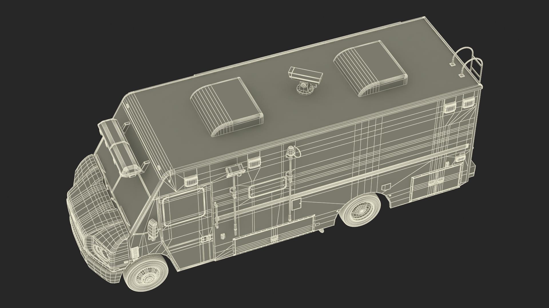 NYPD Mobile Command Center Lights On Rigged for Maya 3D