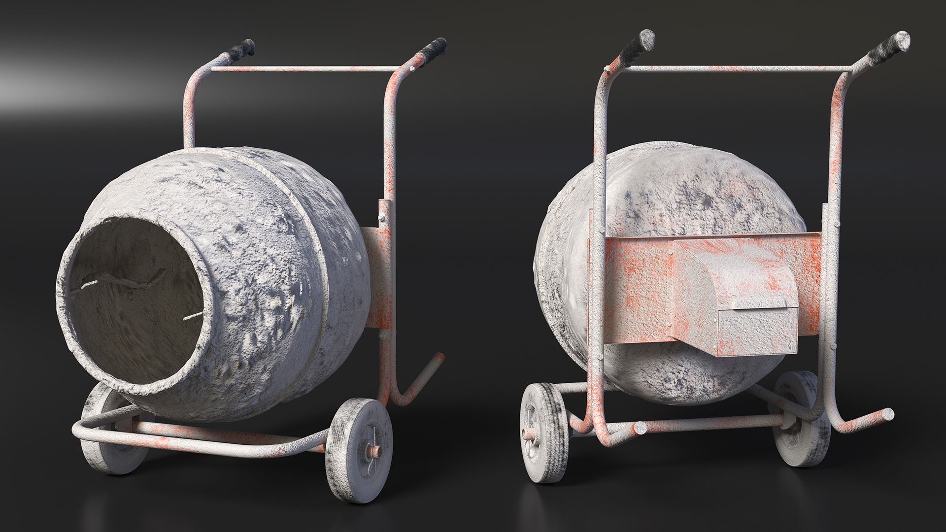 Portable Concrete Mixer Dirty 3D model