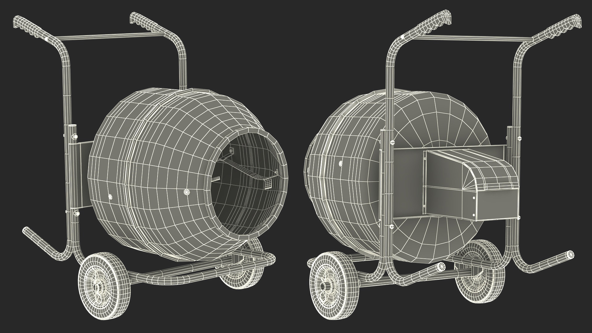 Portable Concrete Mixer Dirty 3D model