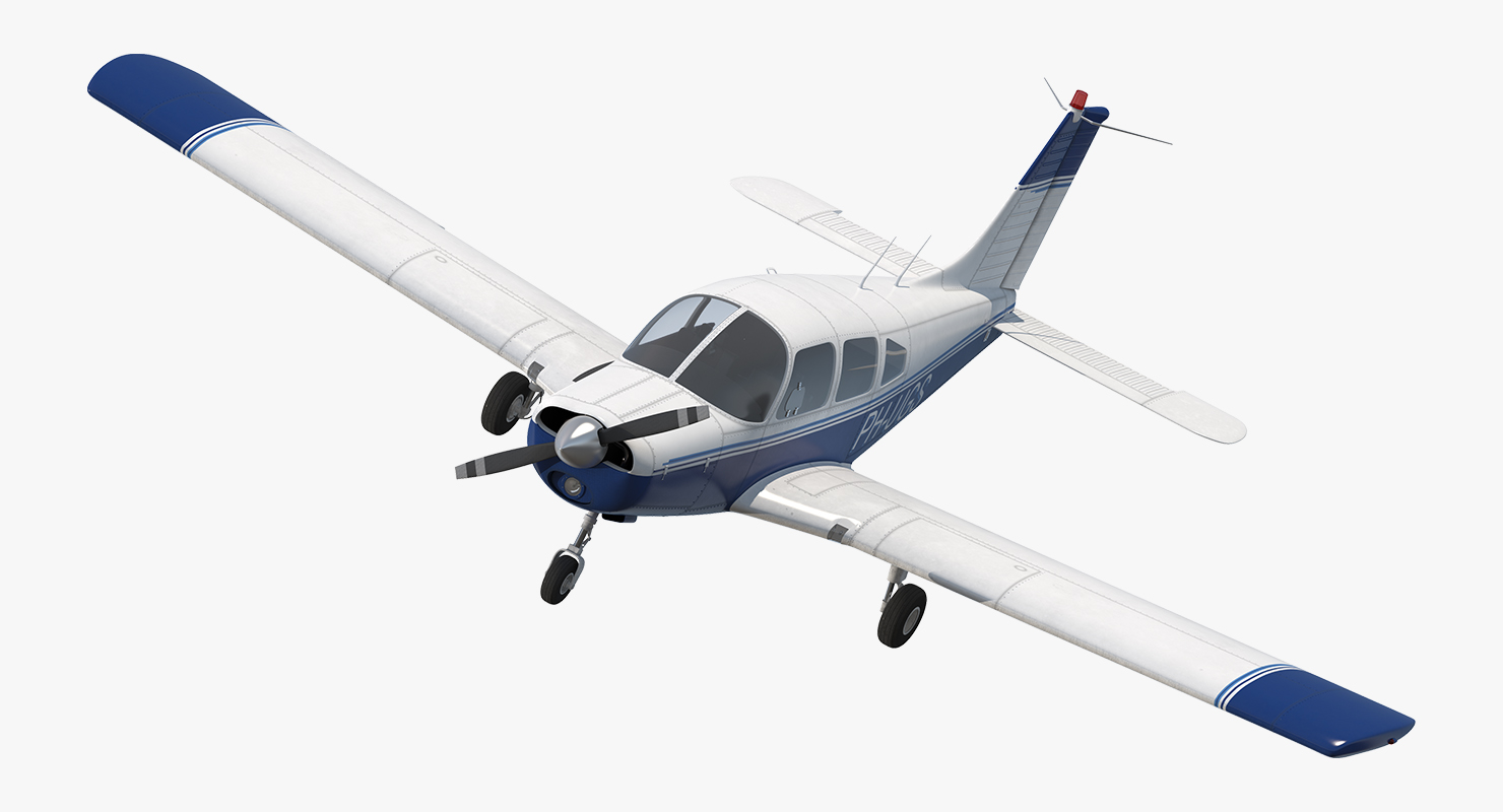 3D Piper PA 28 161 Cherokee Rigged