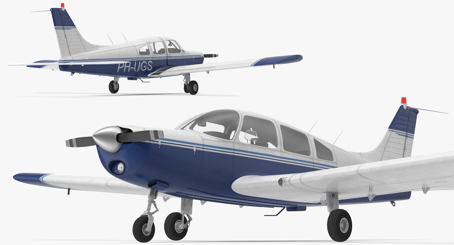 3D Piper PA 28 161 Cherokee Rigged