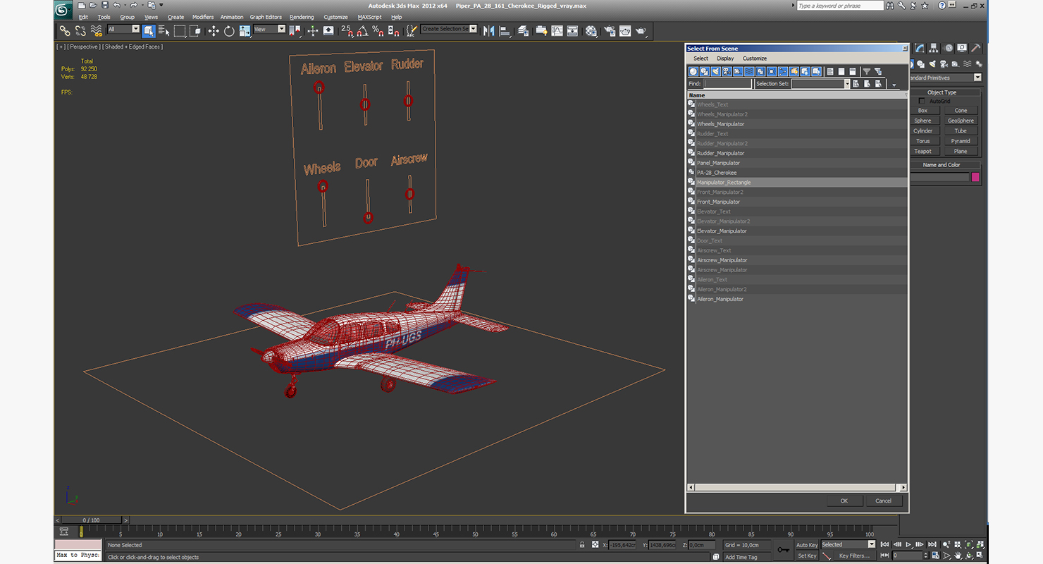 3D Piper PA 28 161 Cherokee Rigged