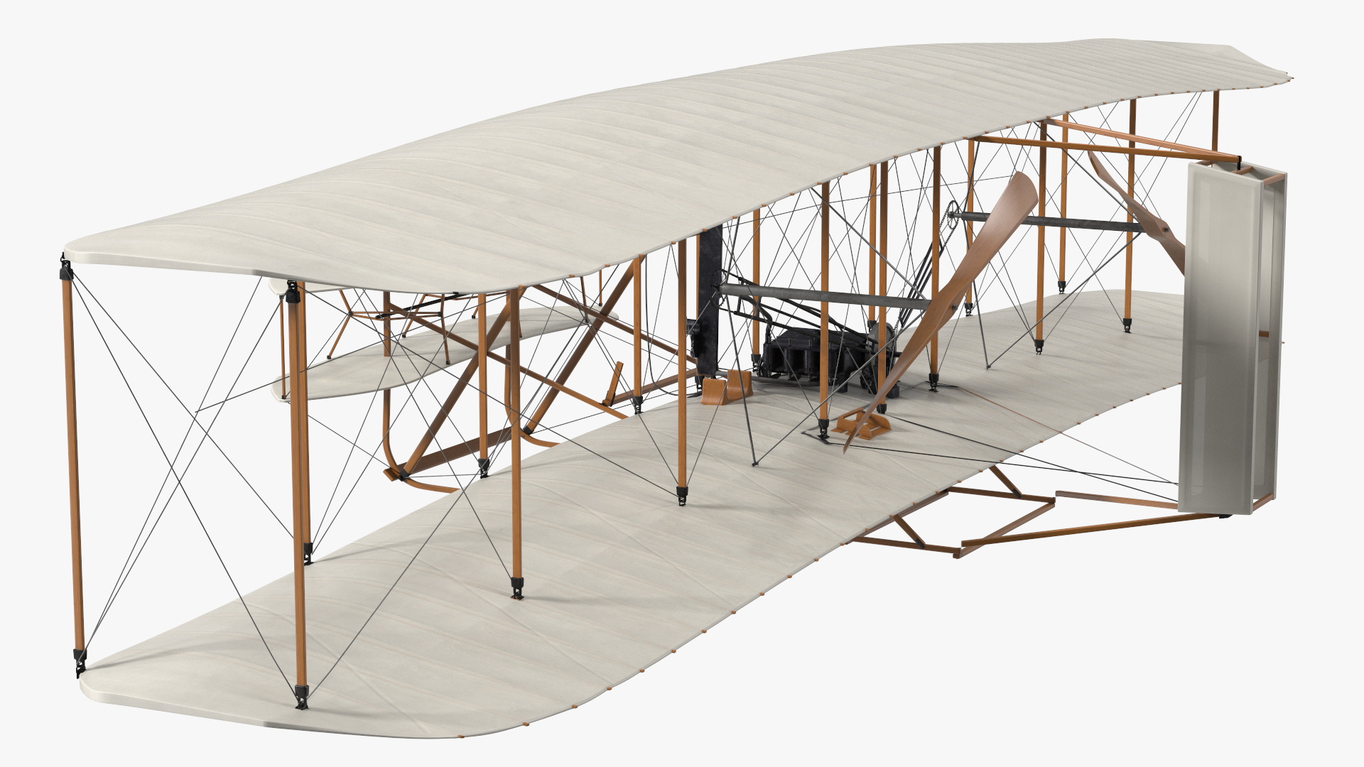 3D Wright Flyer Rigged for Maya model