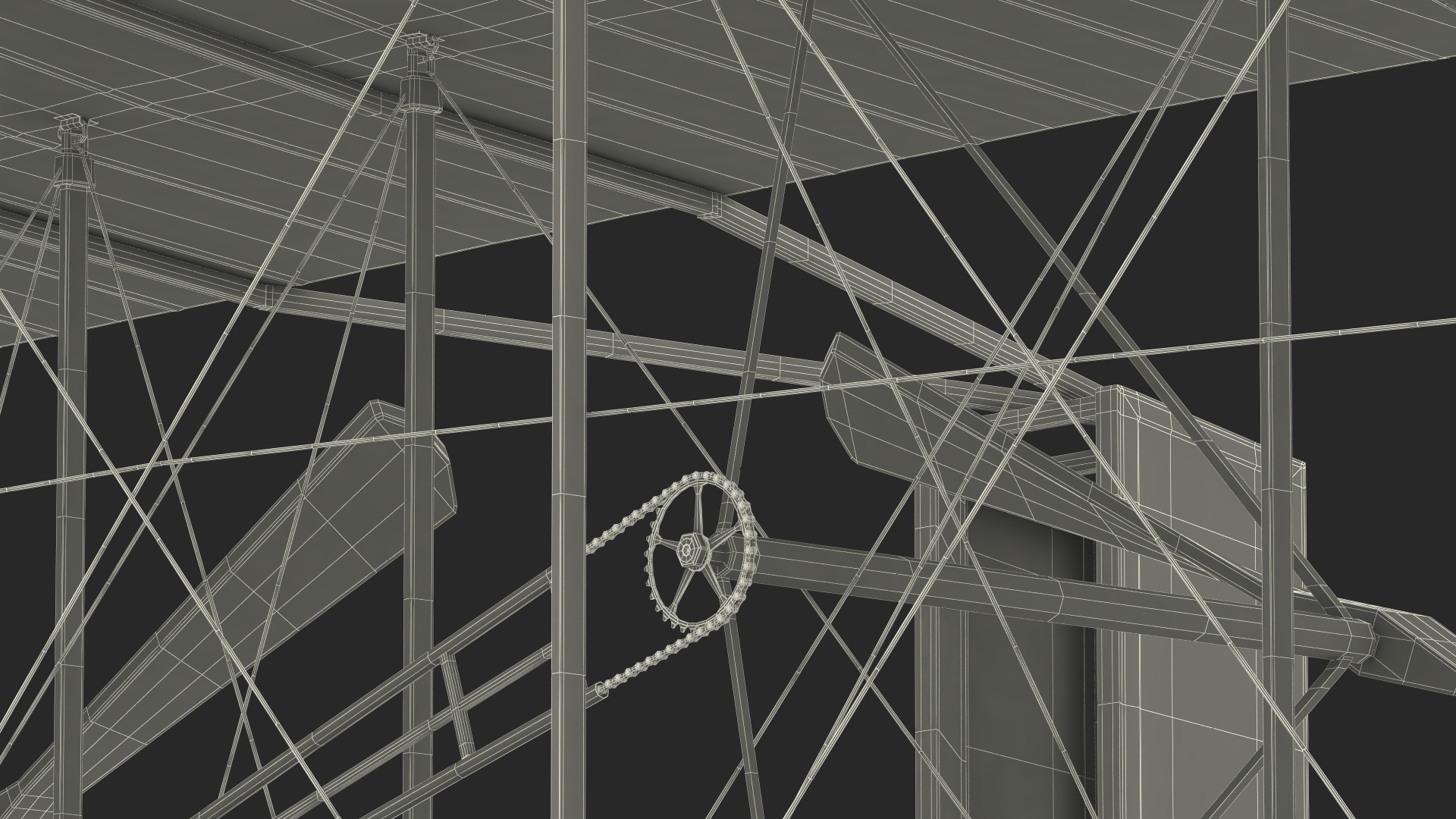 3D Wright Flyer Rigged for Maya model