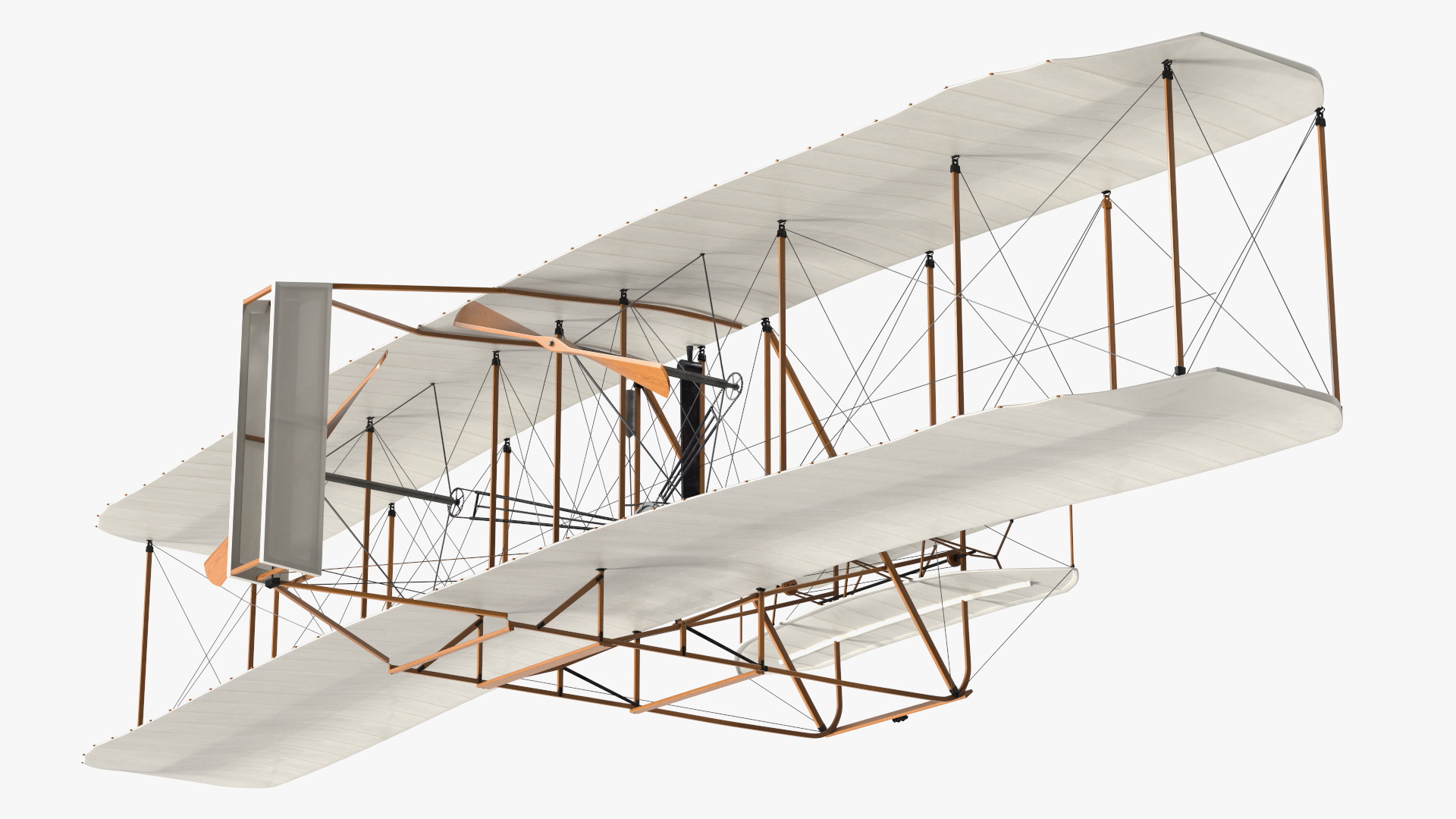 3D Wright Flyer Rigged for Cinema 4D model