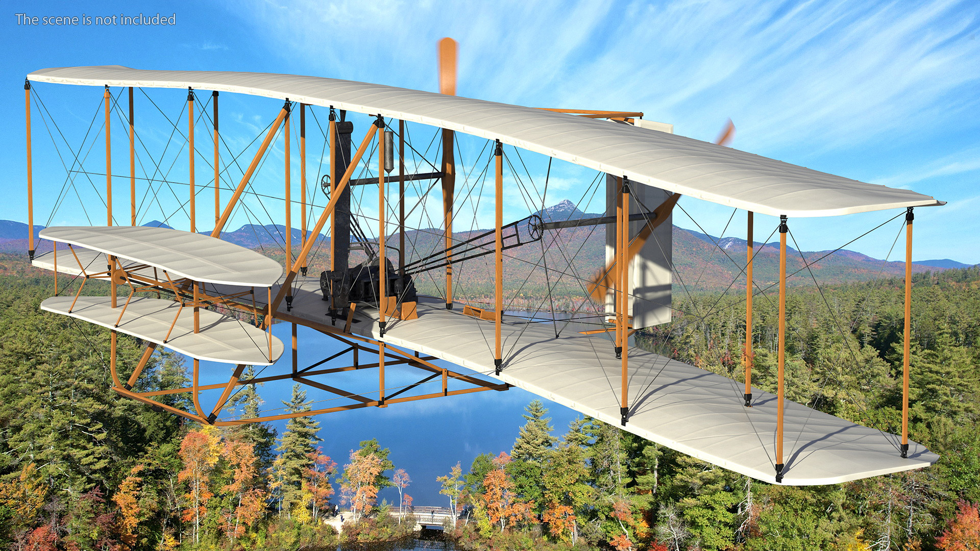 3D Wright Flyer Rigged for Cinema 4D model