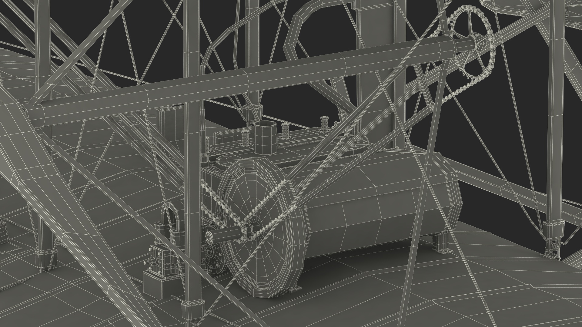 3D Wright Flyer Rigged for Cinema 4D model