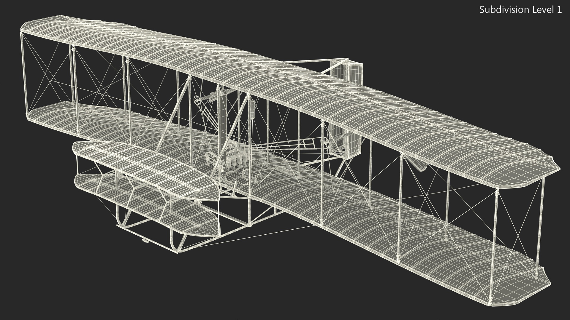 3D Wright Flyer Rigged for Maya model