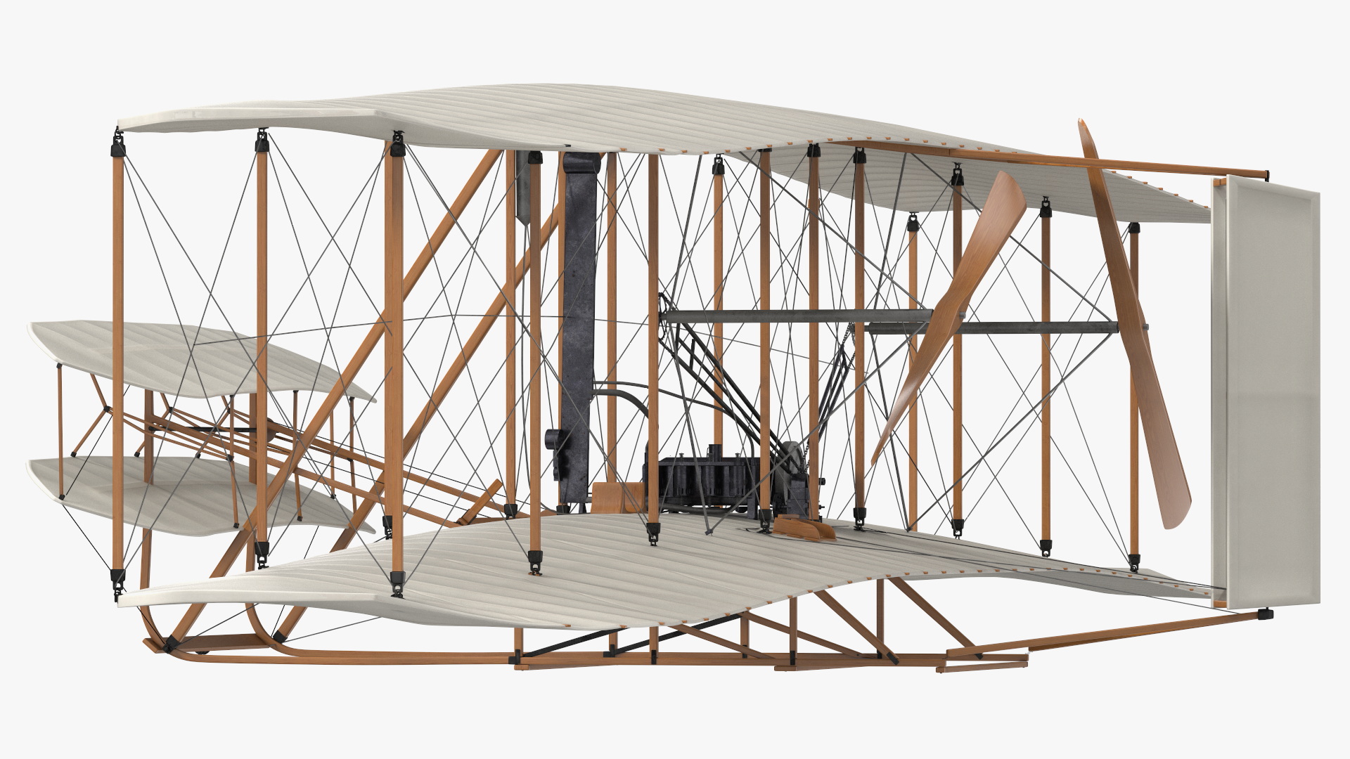 3D Wright Flyer Rigged for Maya model