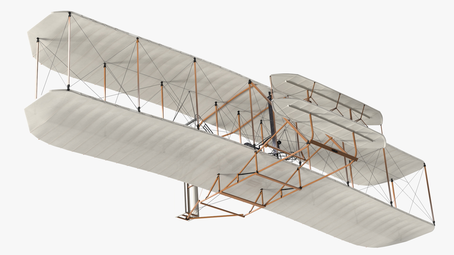 3D Wright Flyer Rigged for Cinema 4D model