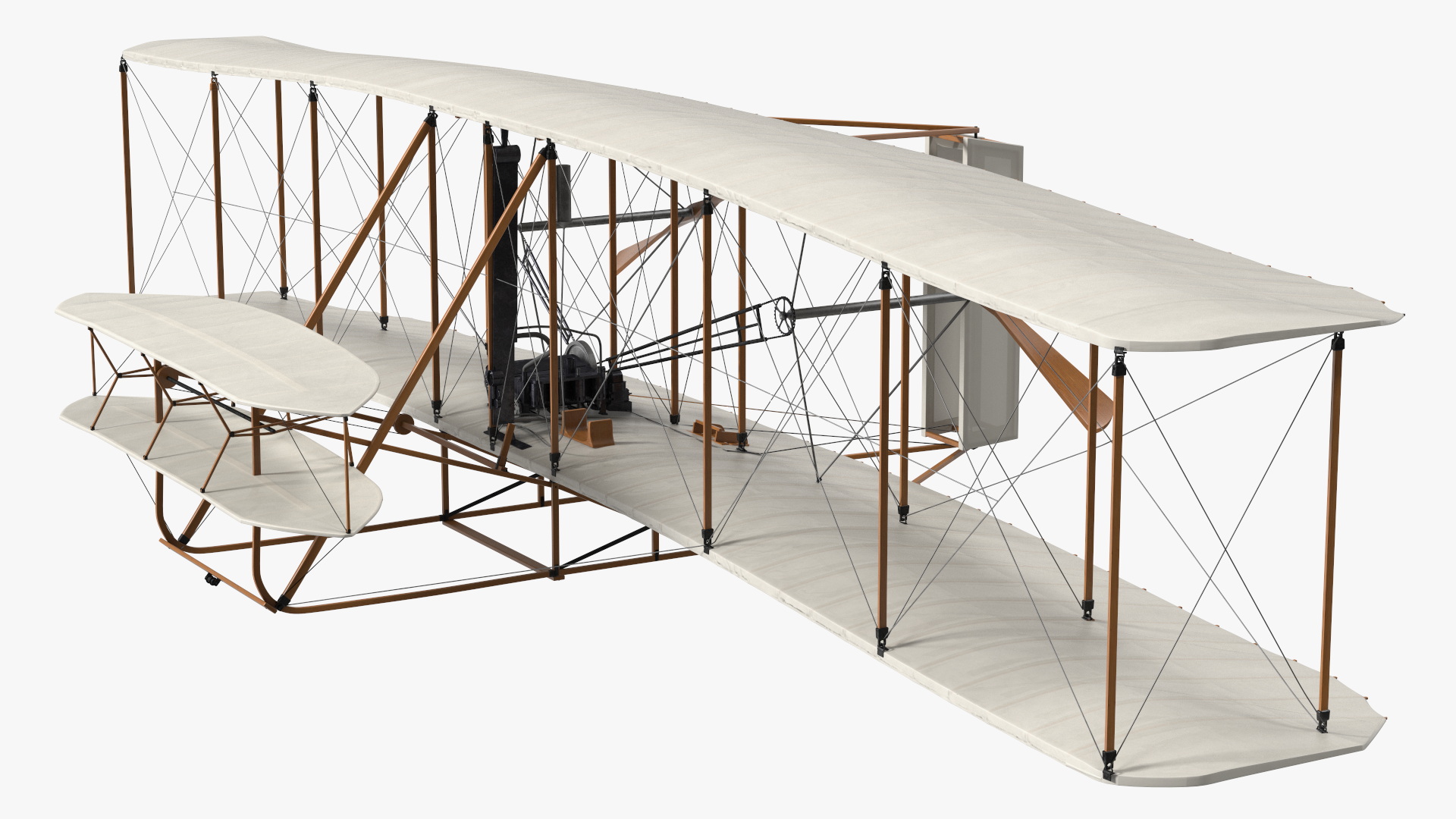 3D Wright Flyer Rigged for Maya model