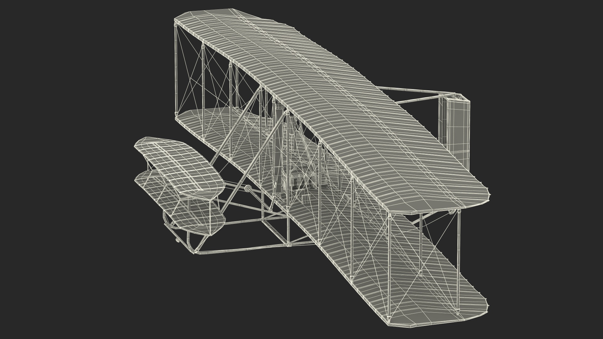 3D Wright Flyer Rigged for Cinema 4D model