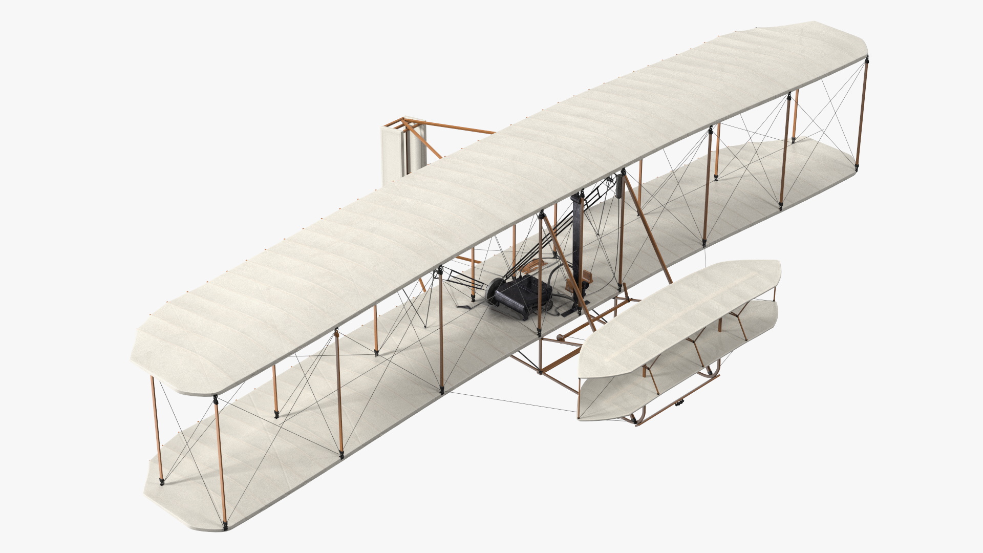 3D Wright Flyer Rigged for Cinema 4D model