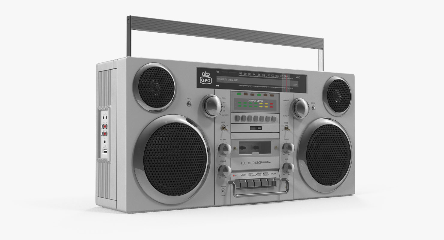 3D GPO Retro Portable Boombox