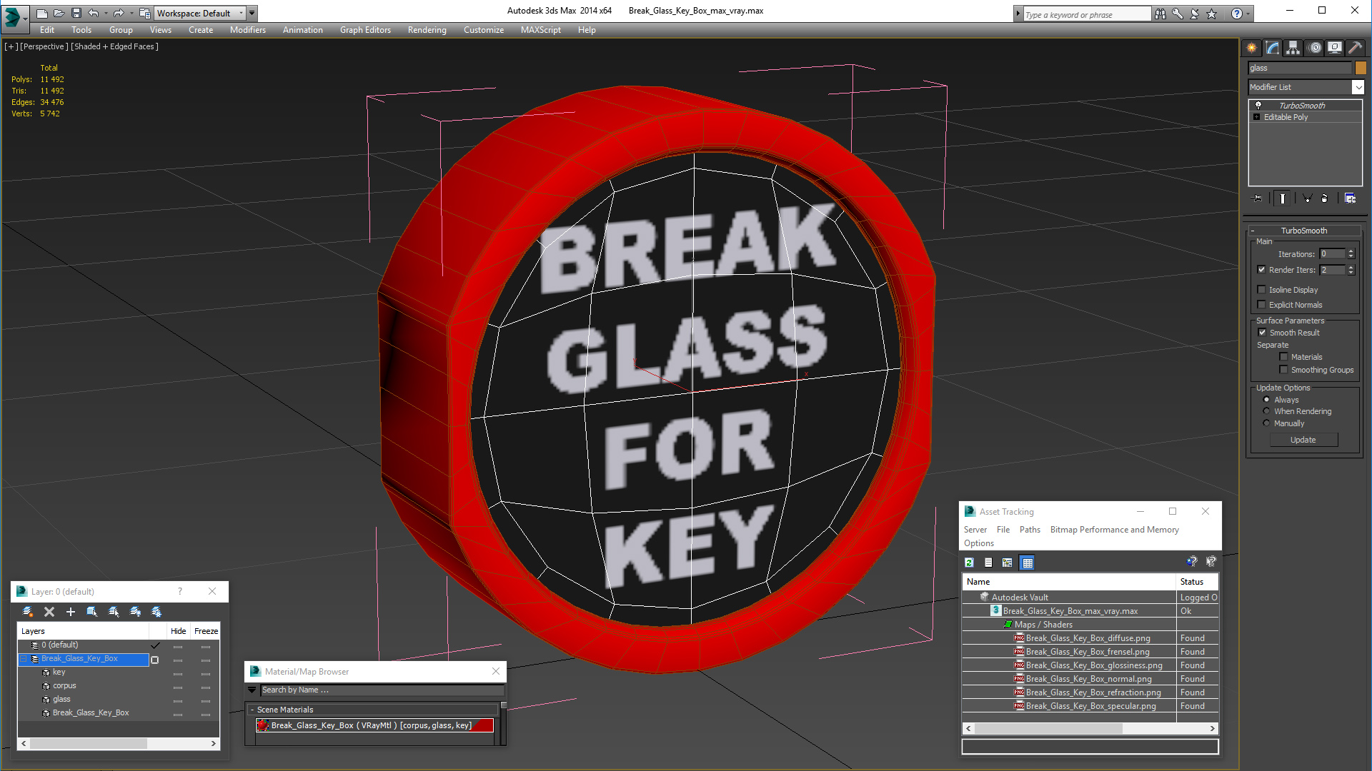 Break Glass Key Box 3D model