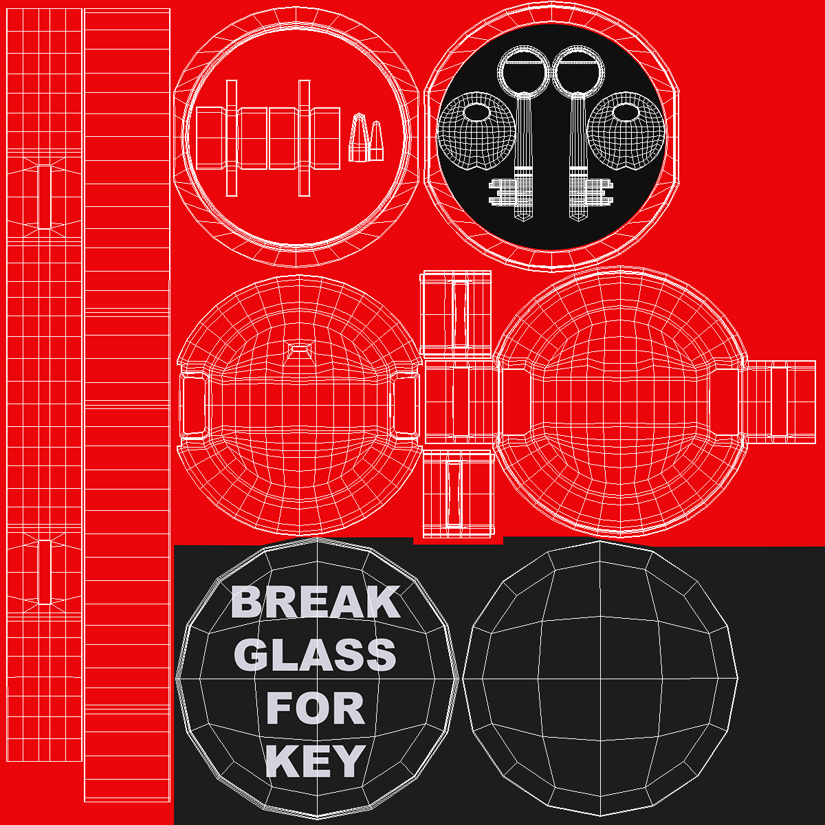 Break Glass Key Box 3D model