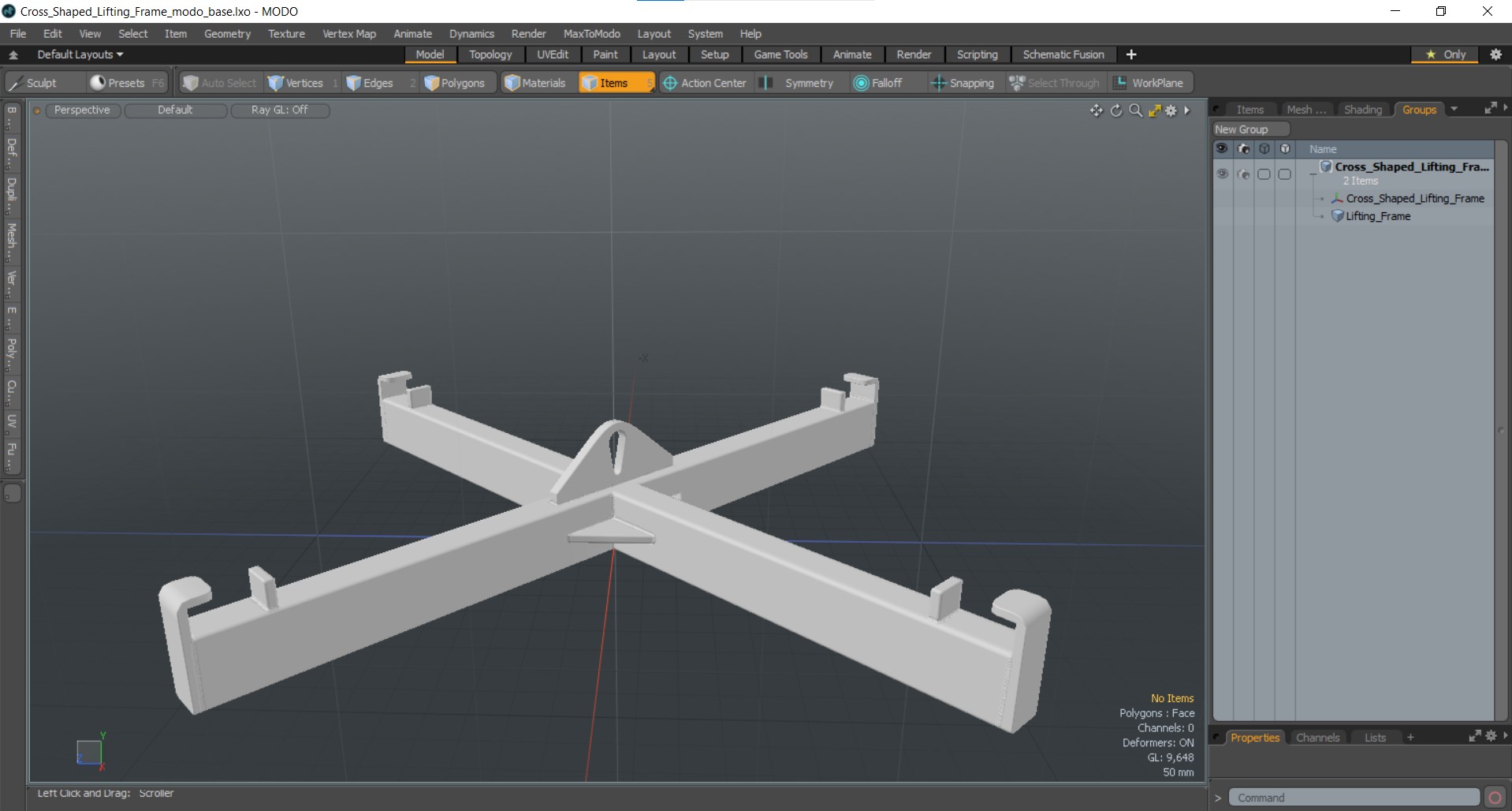 3D Cross Shaped Lifting Frame