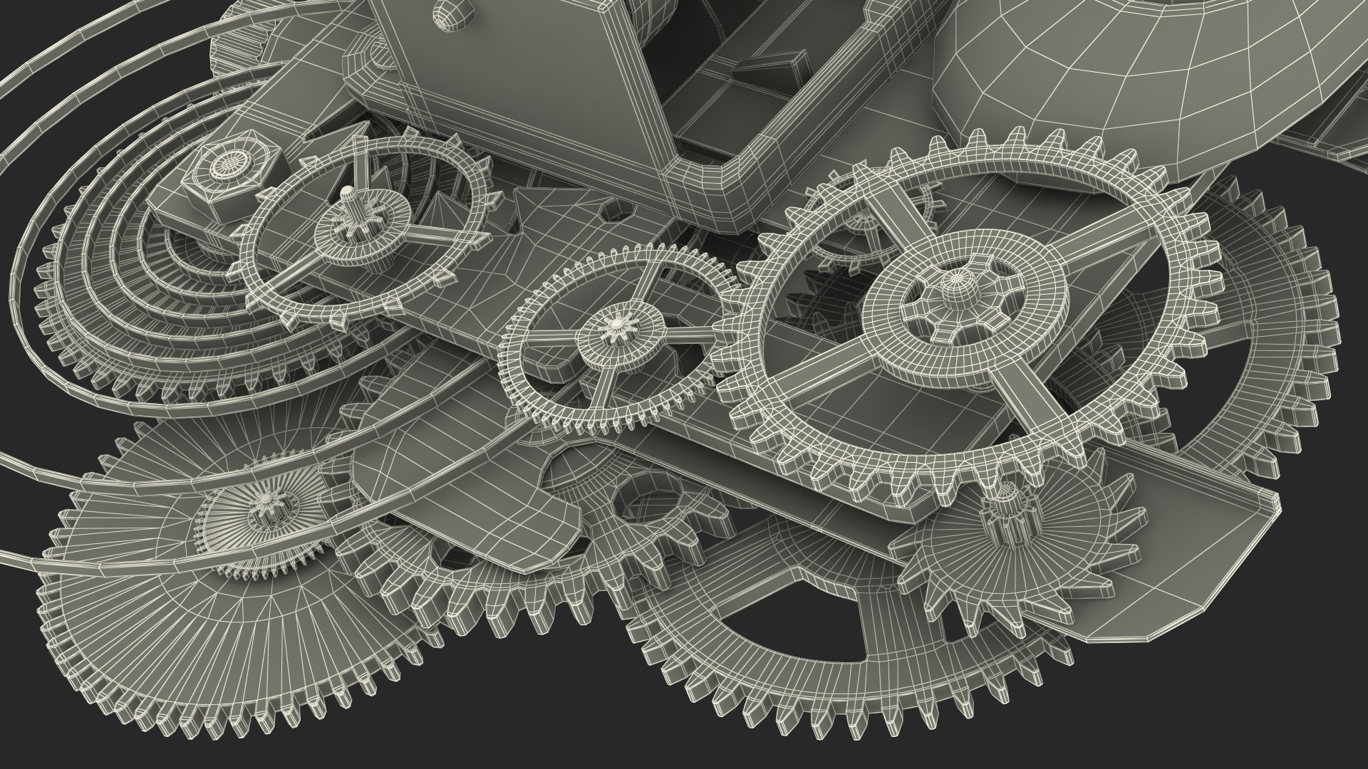 Clockwork Gear with Counter Mechanism Silver 3D model